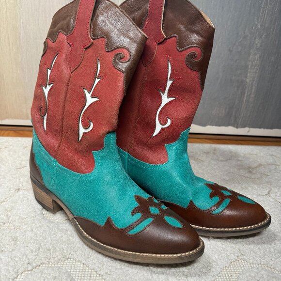 Matisse turquoise drifter cowboy like 1883 Boot Size 7 1/2‎ EE - Picture 1 of 9